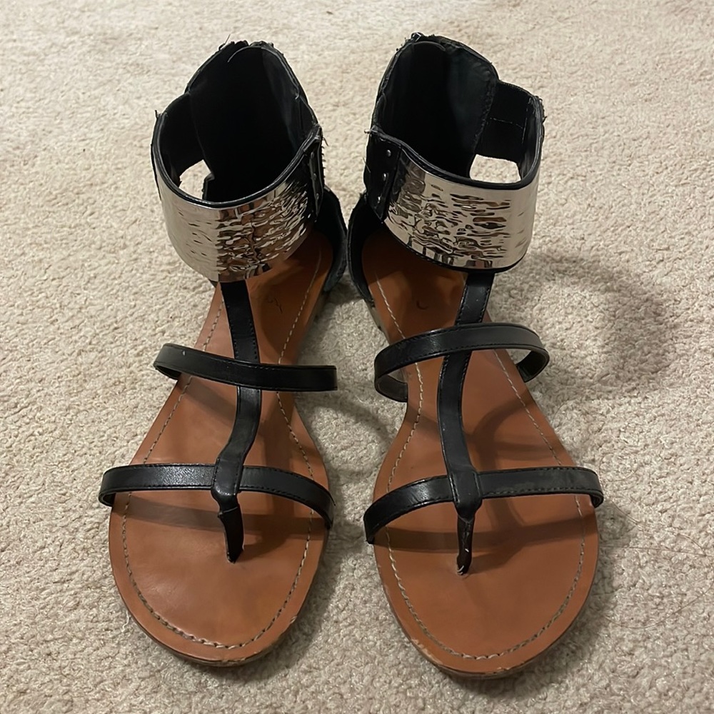 Black gladiator sandals